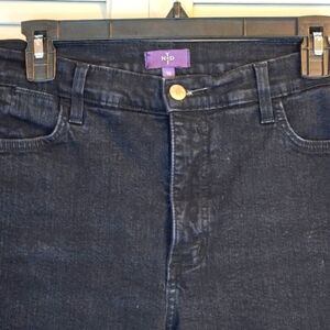 NYDJ Women’s Straight Leg Black Jeans Size 10 Rhinestone Pocket Design Designer